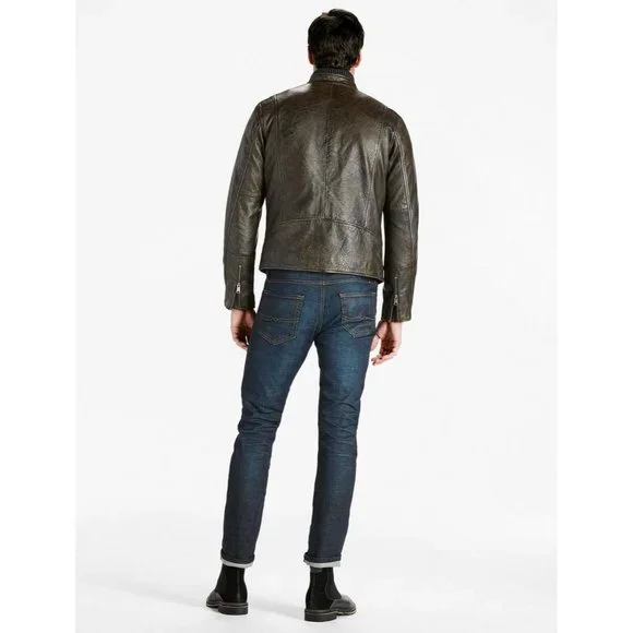 Lucky Brand Handcrafted Classic Bonneville Racer Leather Jacket in